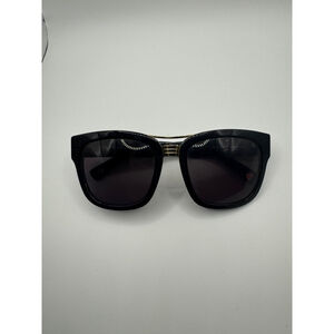 Balmain Black Square Frame Gold Detailed Sunglasses